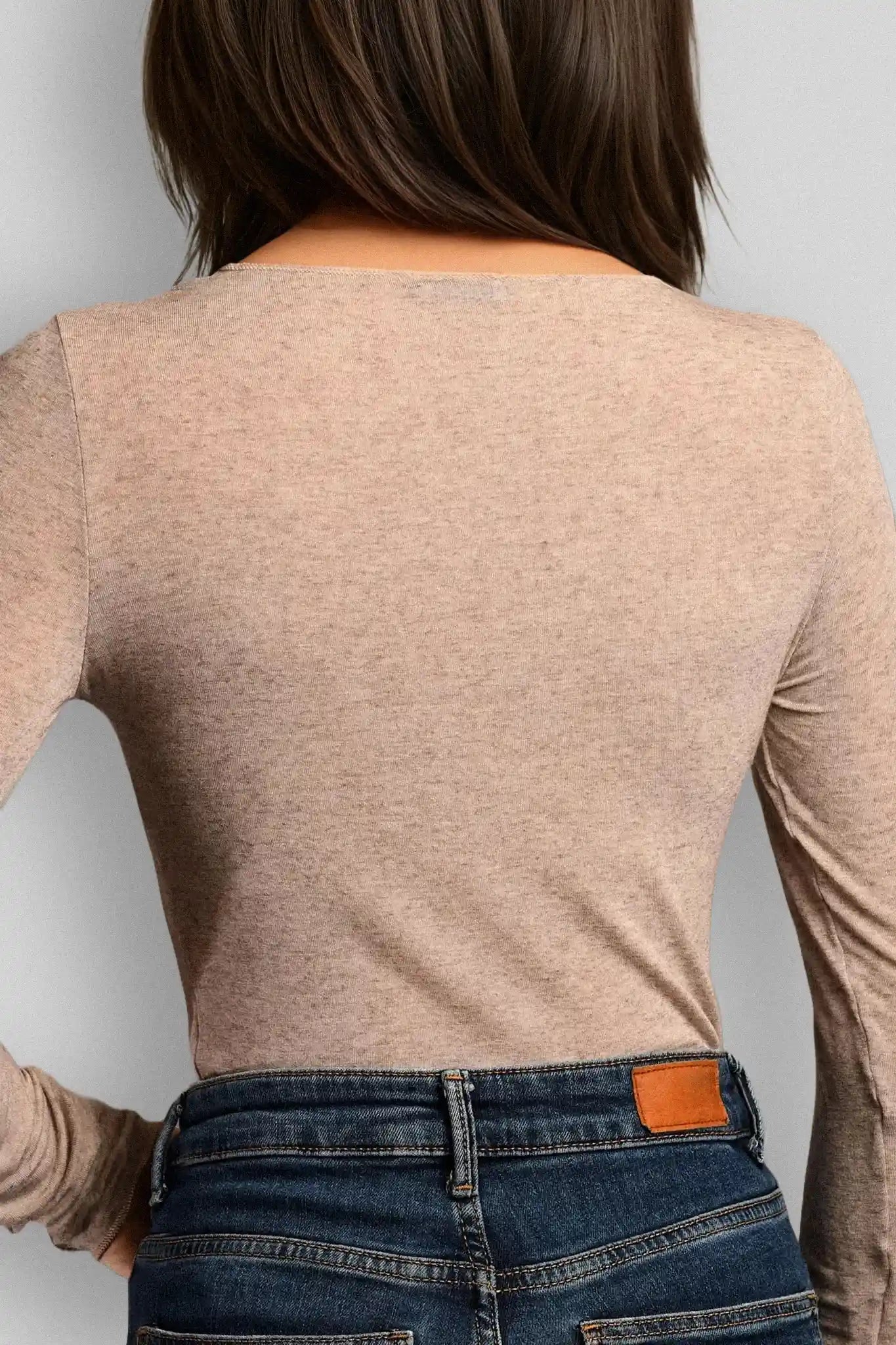 Maglia a Manica Lunga in Modal Ultralight con Cashmere Girocollo