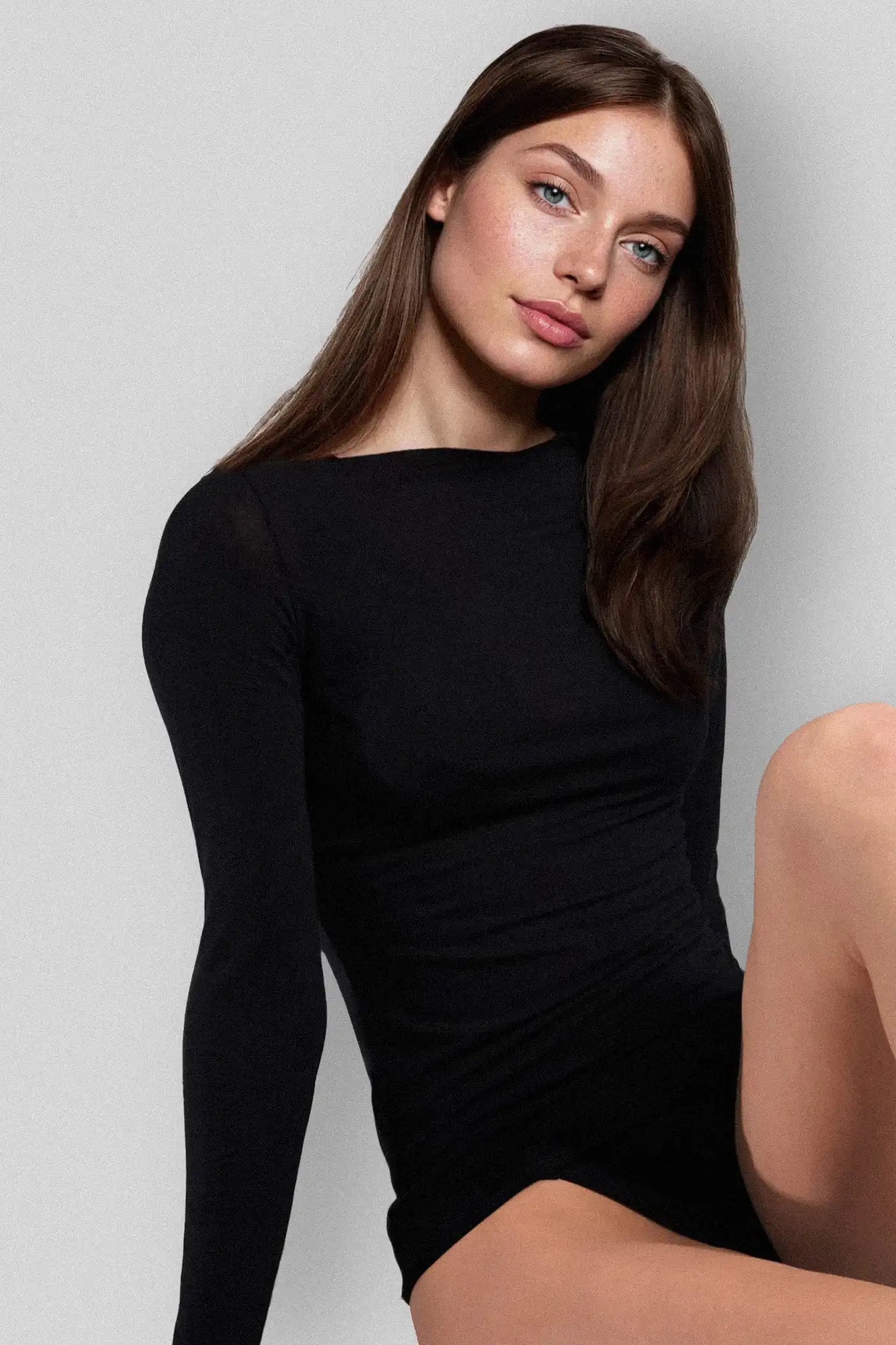 Maglia a Manica Lunga in Modal Ultralight con Cashmere Girocollo