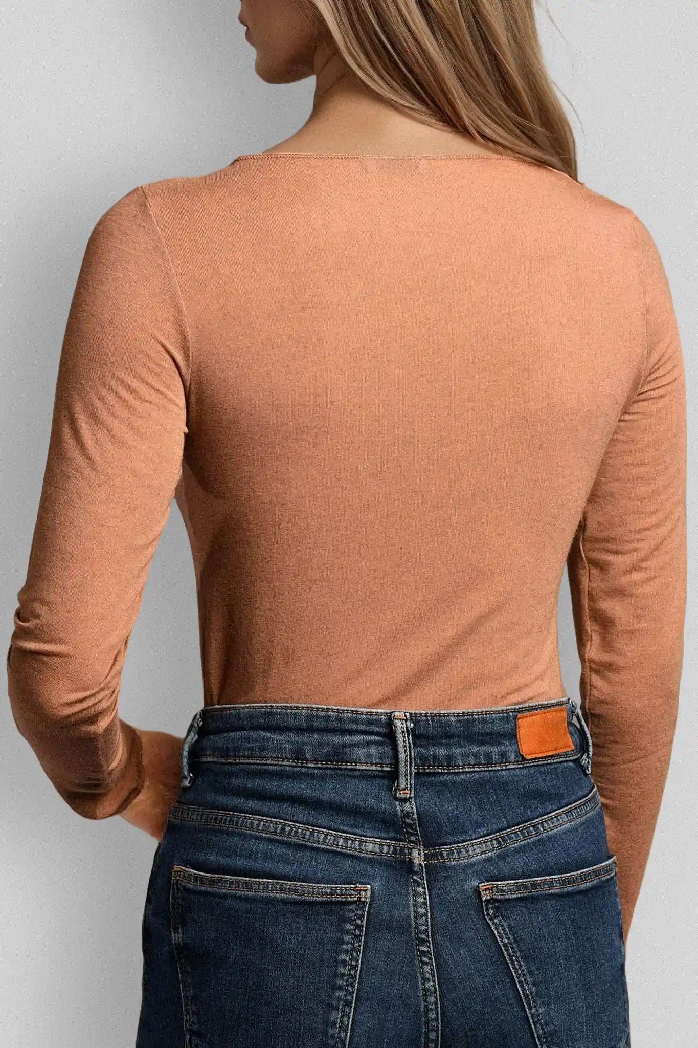 Maglia a Manica Lunga in Modal Ultralight con Cashmere Girocollo