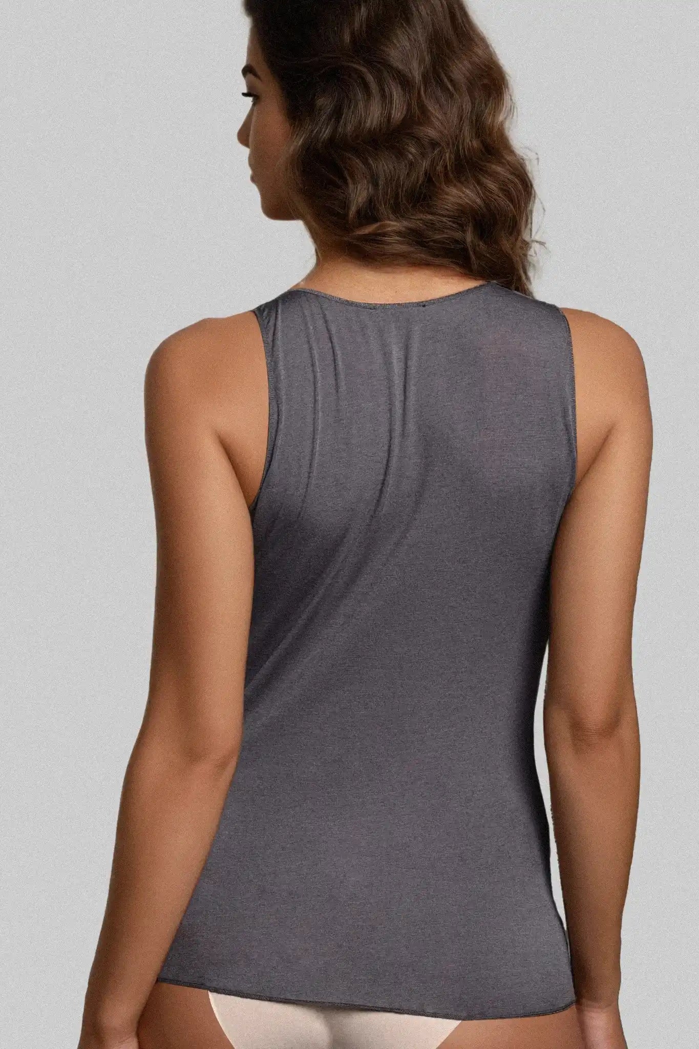 Canotta a Spalla Larga in Modal Ultralight con Cashmere