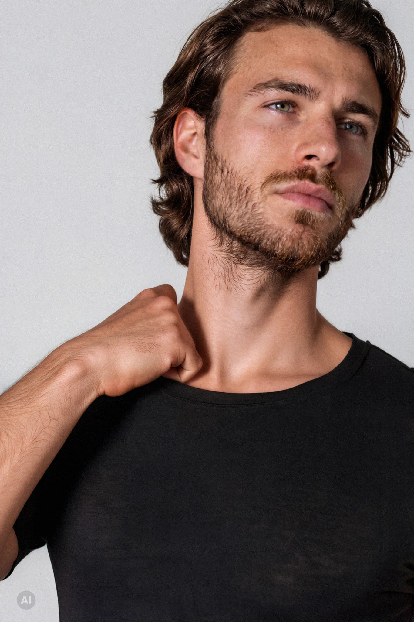 Maglia a Manica Corta in Modal Ultralight con Cashmere Girocollo