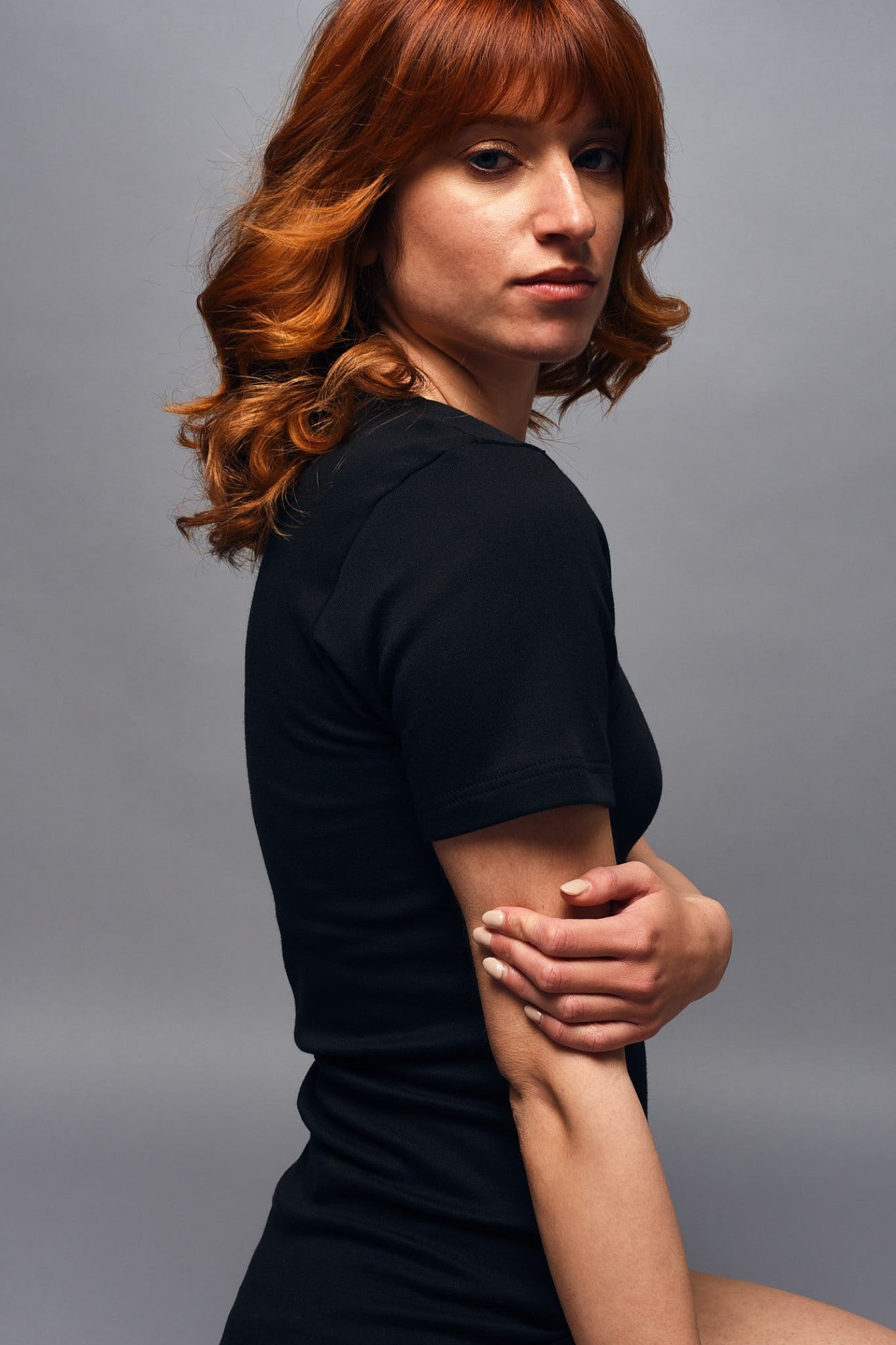 Maglia a Manica Corta in Cotone Felpato Girocollo