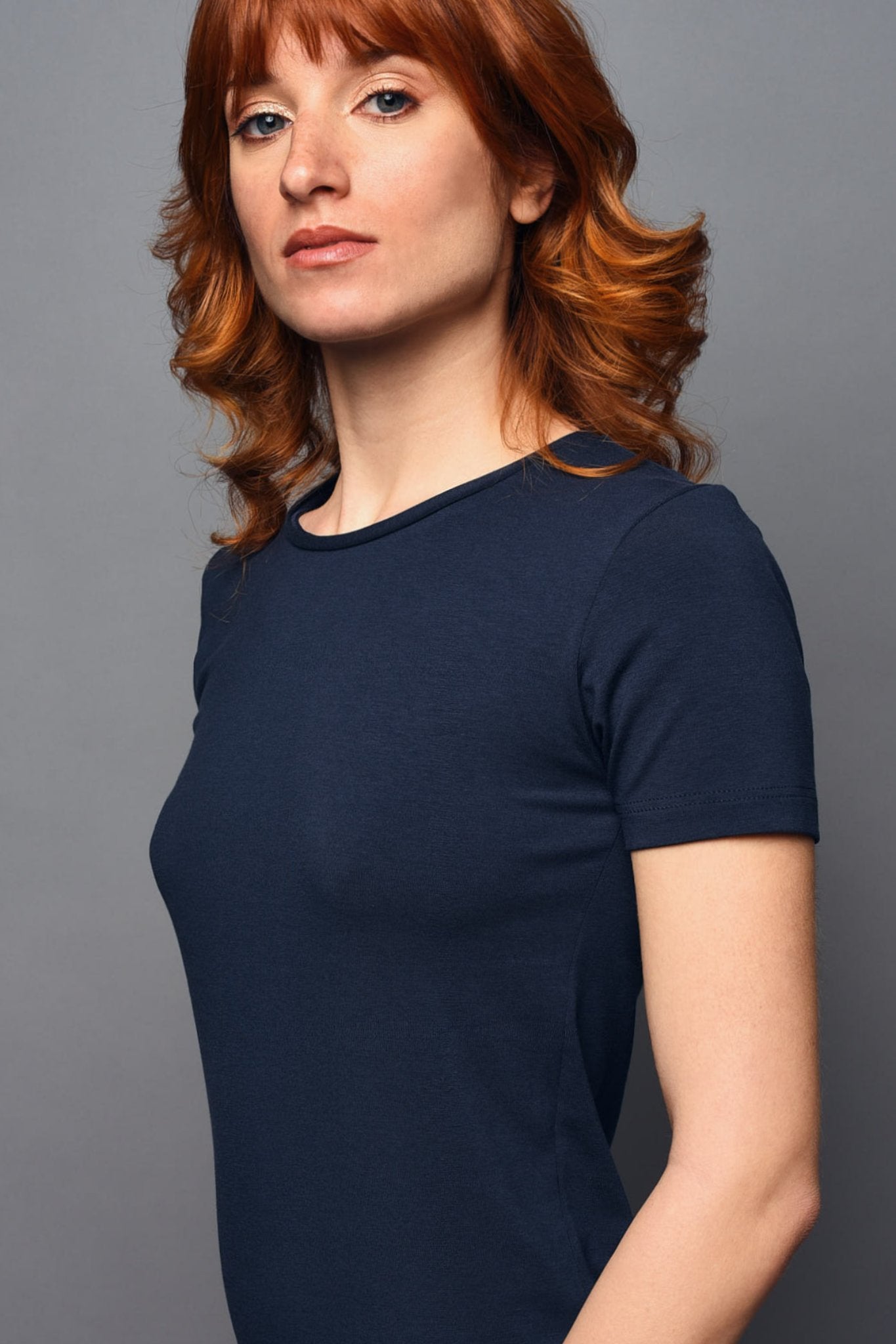 T-Shirt in Cotone Modal Girocollo