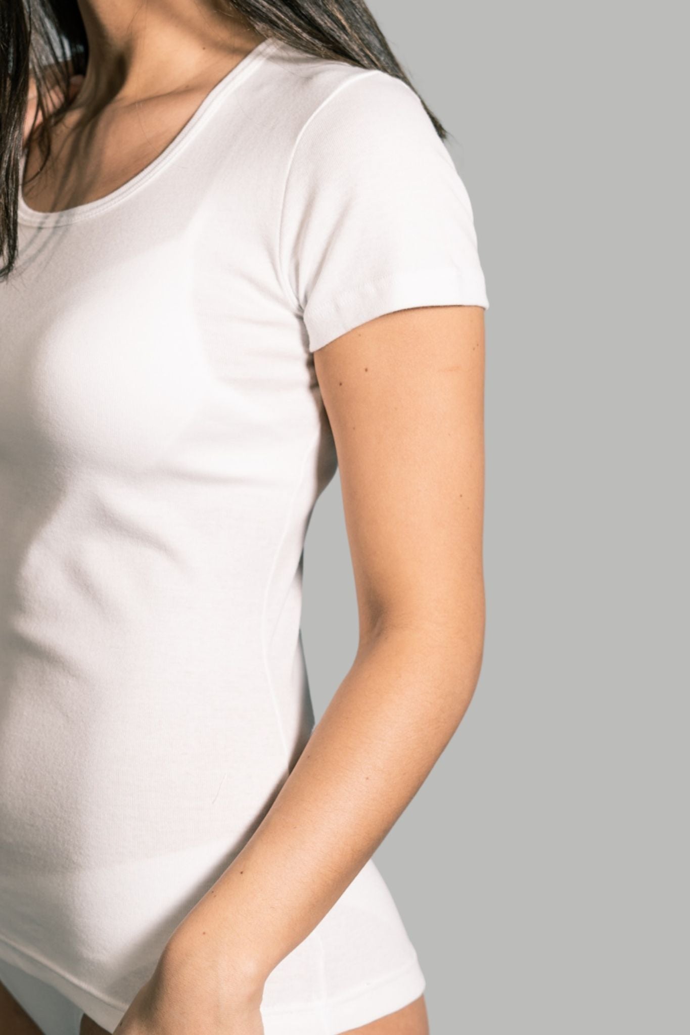 Maglia a Manica Corta in Cotone Garzato Girocollo