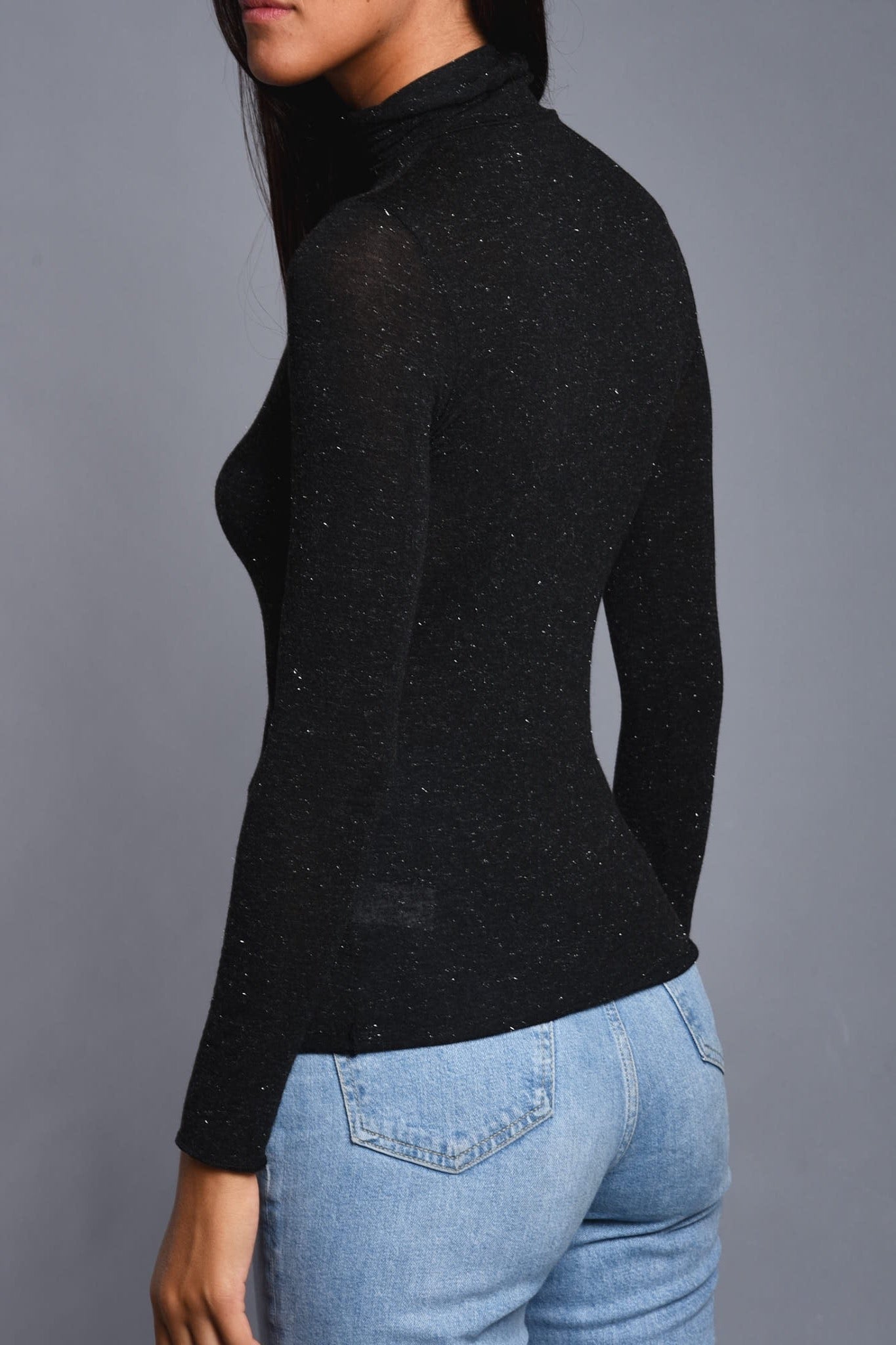 Dolcevita a Manica Lunga in Modal Ultralight con Cashmere Lamè