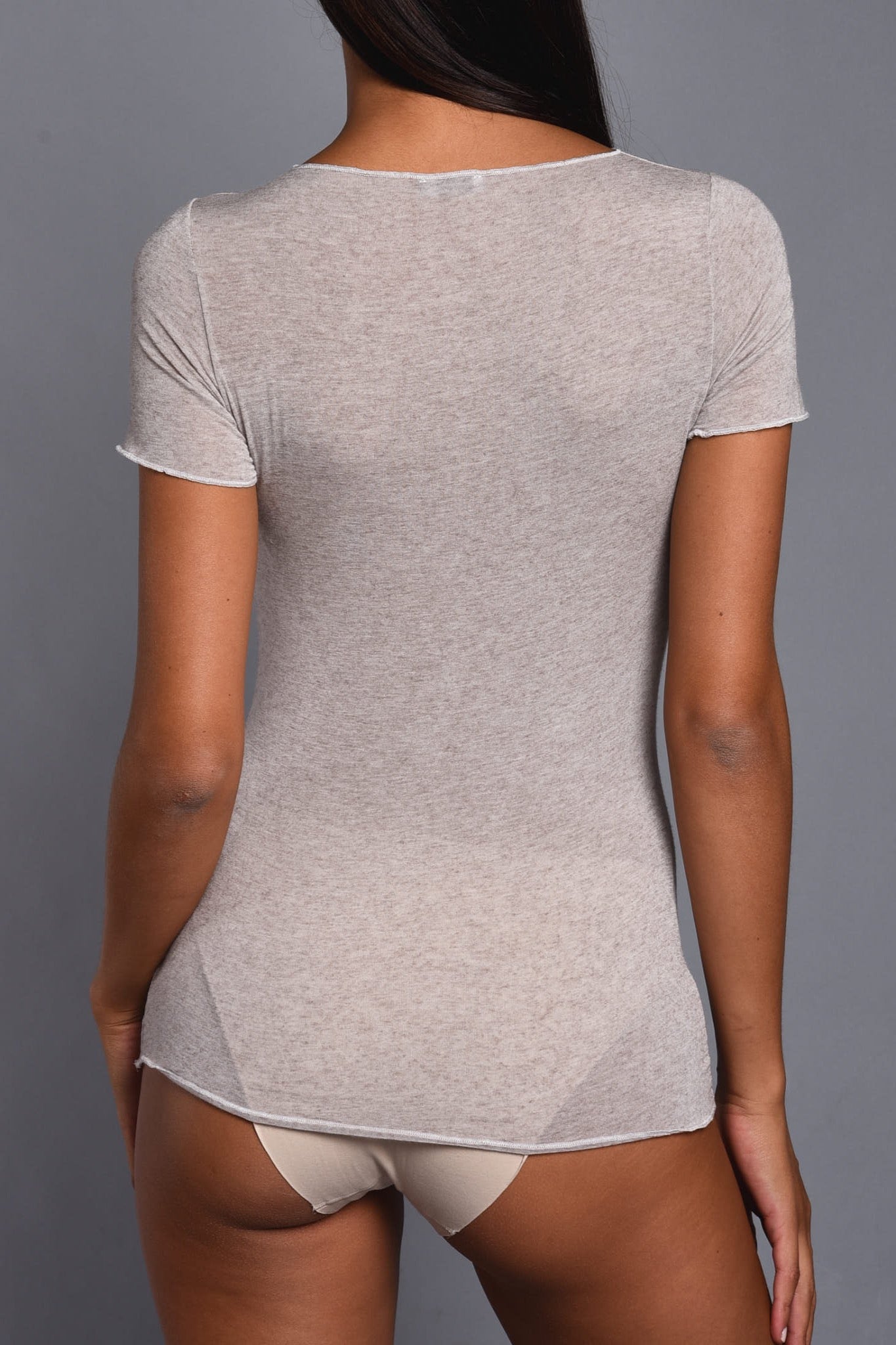 Maglia a Manica Corta in Modal Ultralight con Cashmere