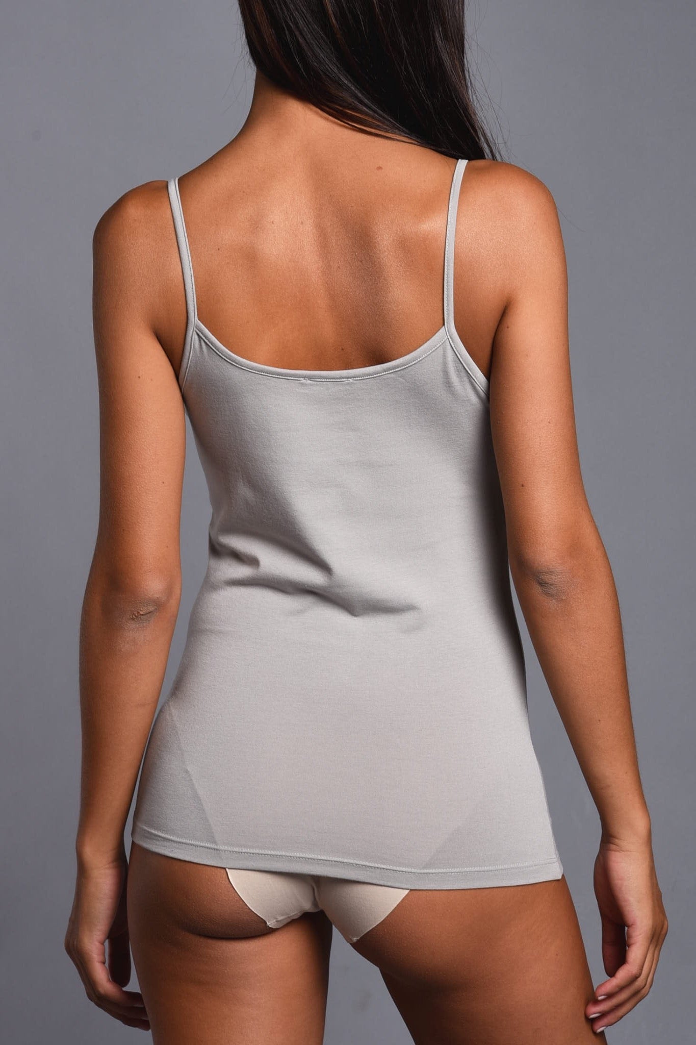 Top Spallini Sottili in Cotone Modal Scollo Tondo