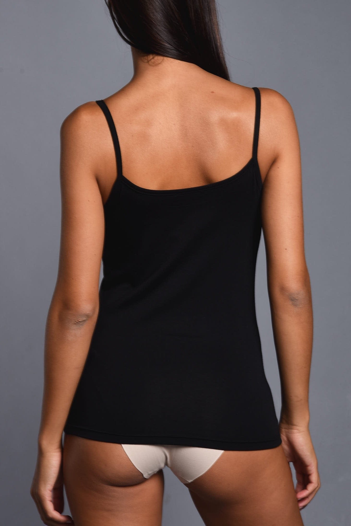 Top Spallini Sottili in Cotone Modal Scollo Tondo