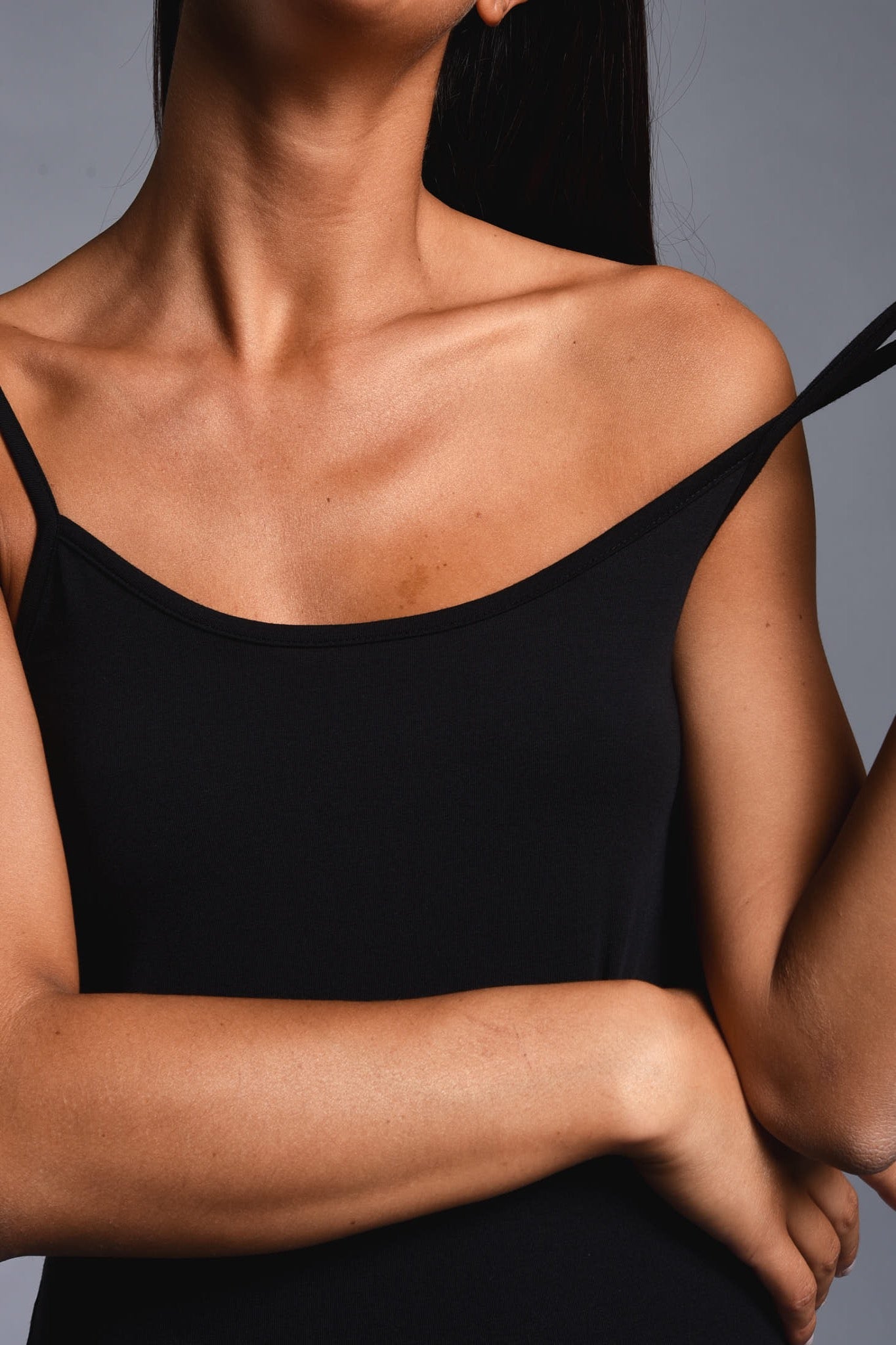 Top Spallini Sottili in Cotone Modal Scollo Tondo