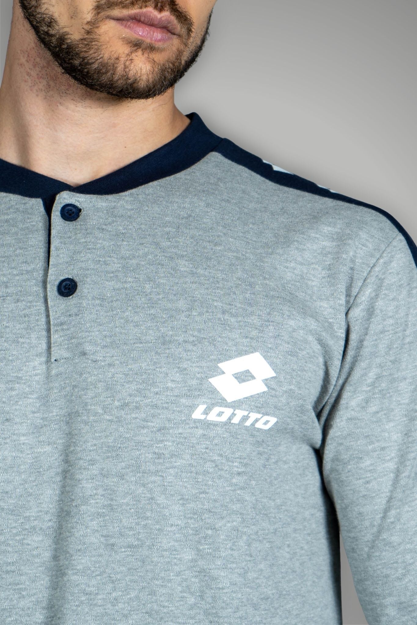 Pigiama Lungo in Jersey di Cotone stampa Logo