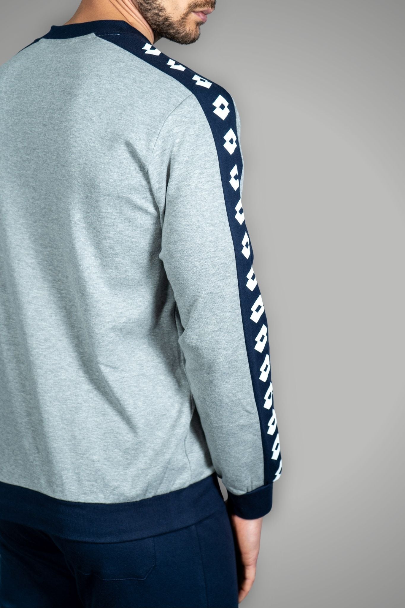Pigiama Lungo in Jersey di Cotone stampa Logo