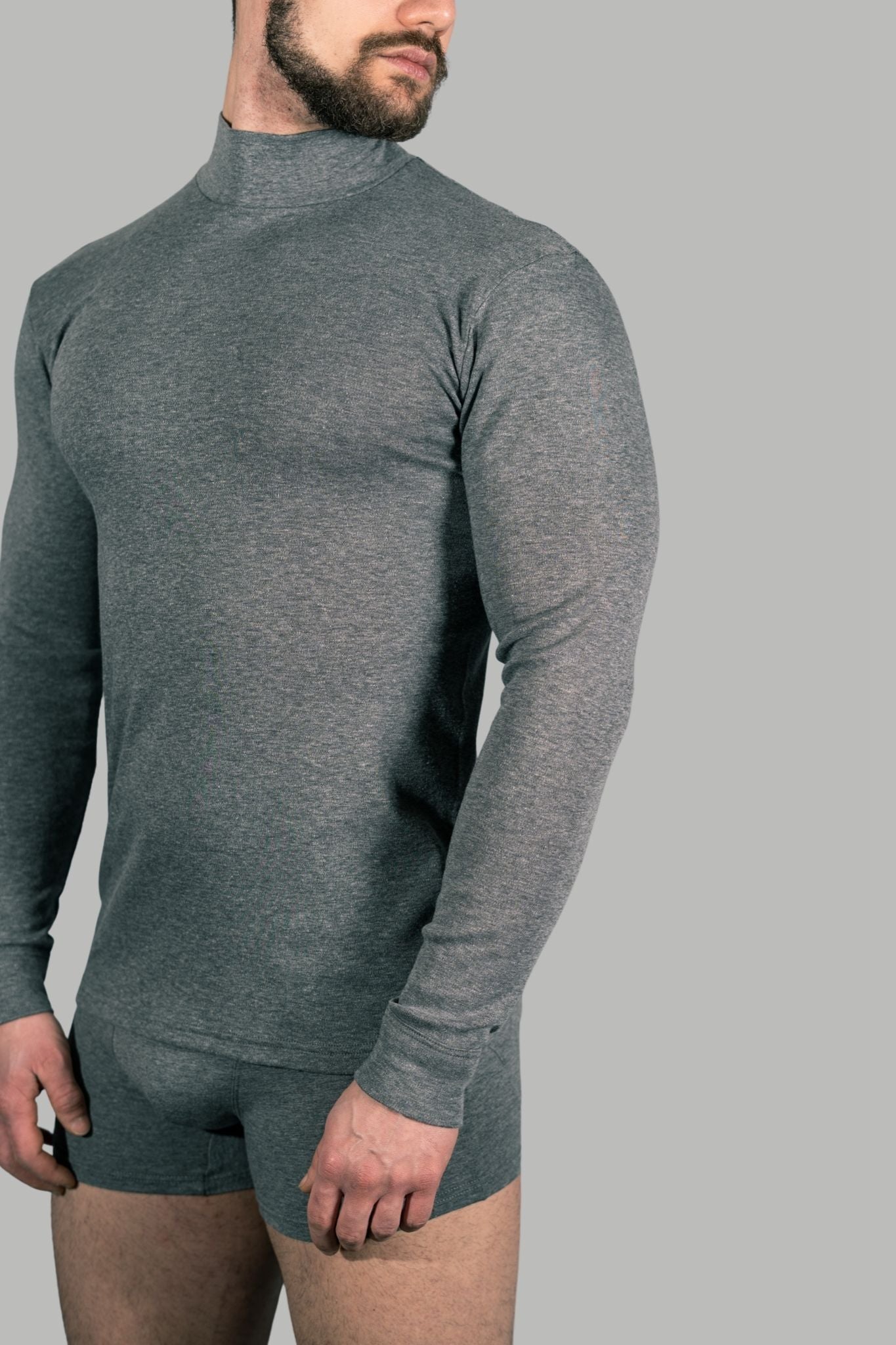 Lupetto a Manica Lunga in Interlock di Cotone