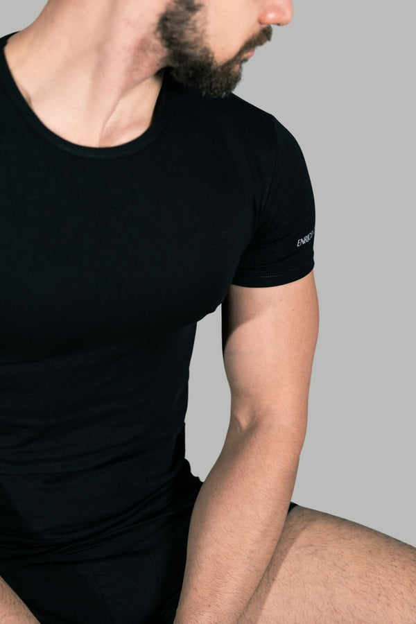 T-Shirt in Cotone elasticizzato Girocollo