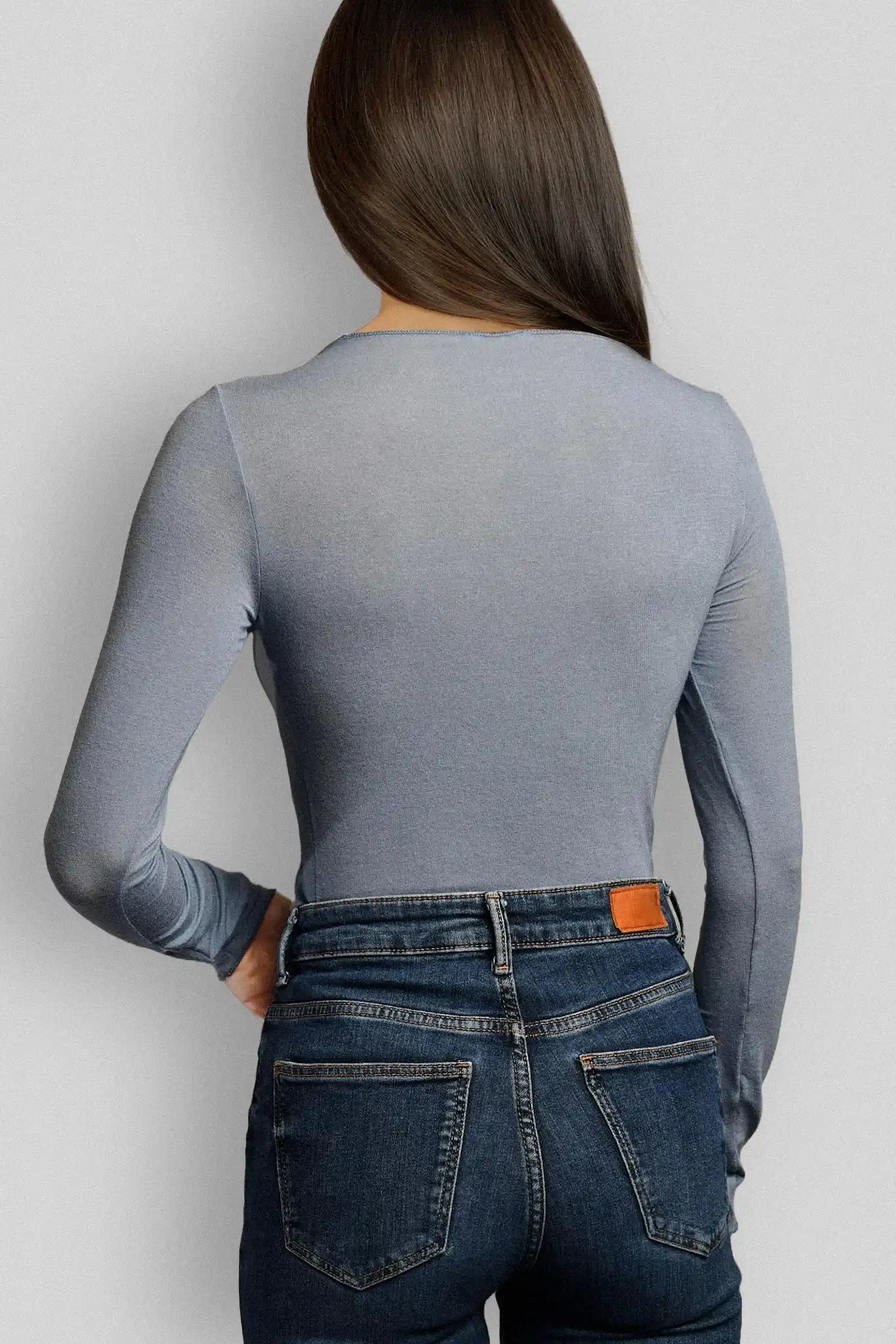 Maglia a Manica Lunga in Modal Ultralight con Cashmere Girocollo