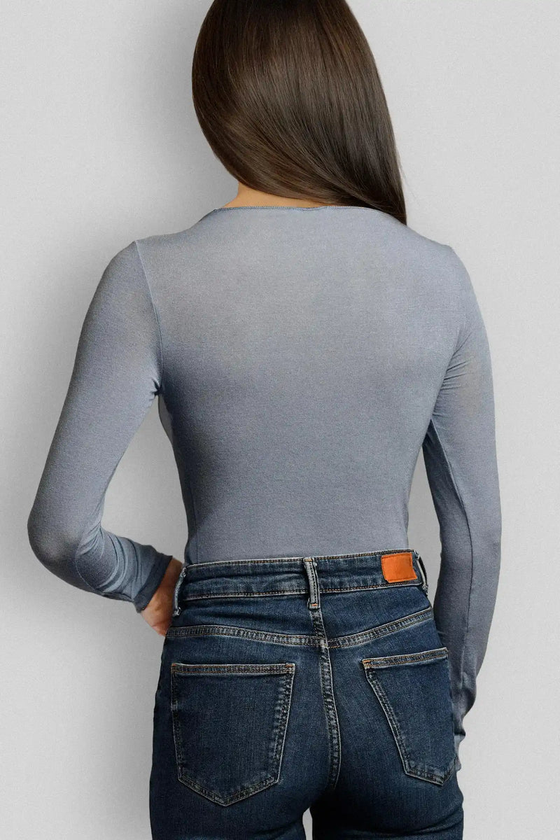 Maglia a Manica Lunga in Modal Ultralight con Cashmere Girocollo