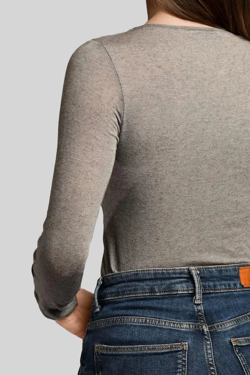 Maglia a Manica Lunga in Modal Ultralight con Cashmere Girocollo