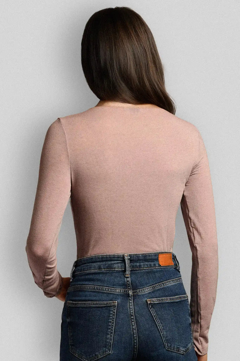 Maglia a Manica Lunga in Modal Ultralight con Cashmere Girocollo