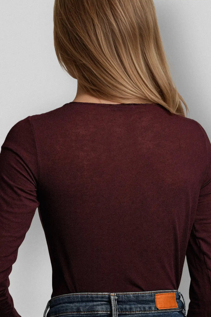 Maglia a Manica Lunga in Modal Ultralight con Cashmere Girocollo
