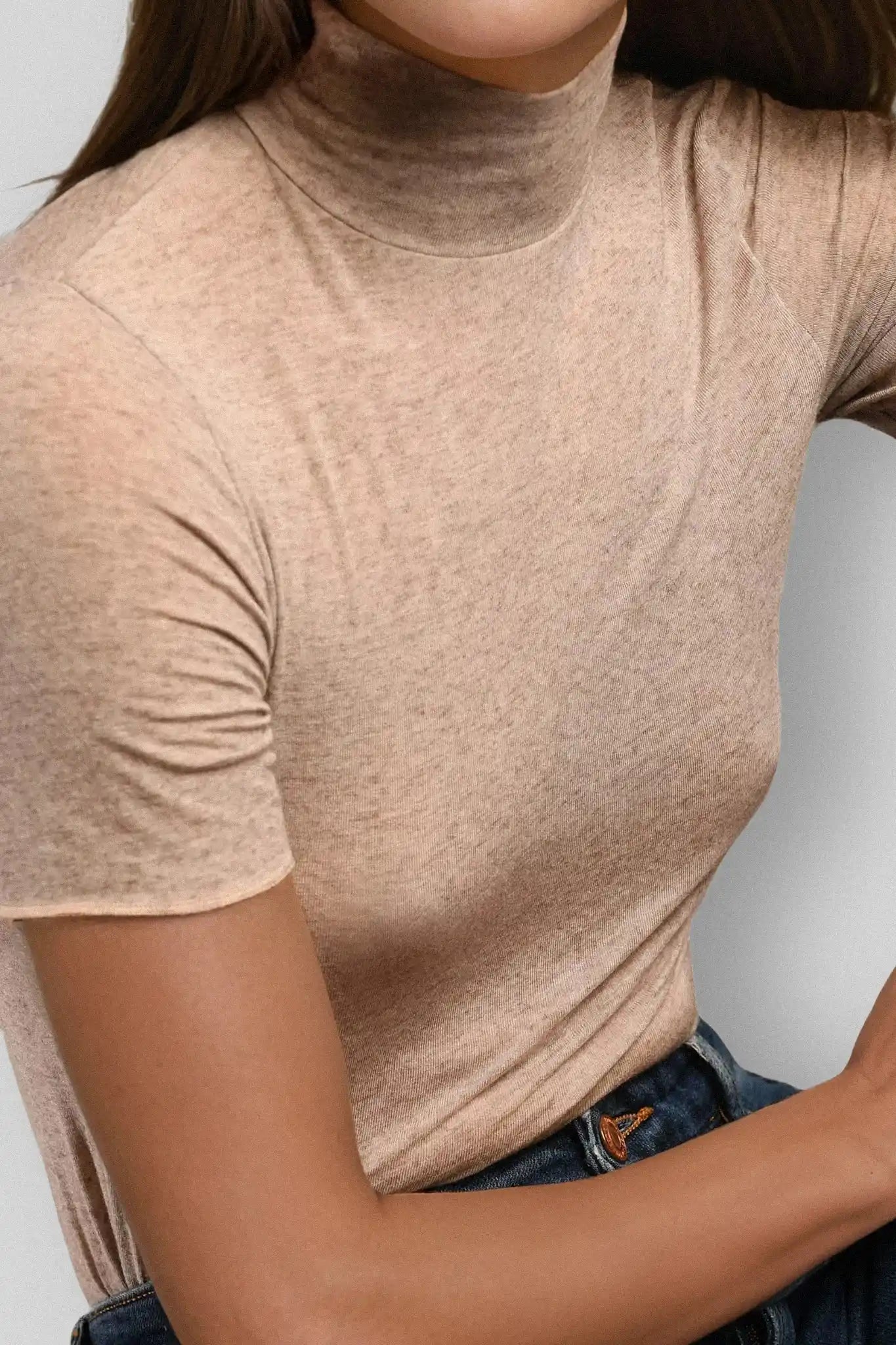 Lupetto a Manica Corta in Modal Ultralight con Cashmere