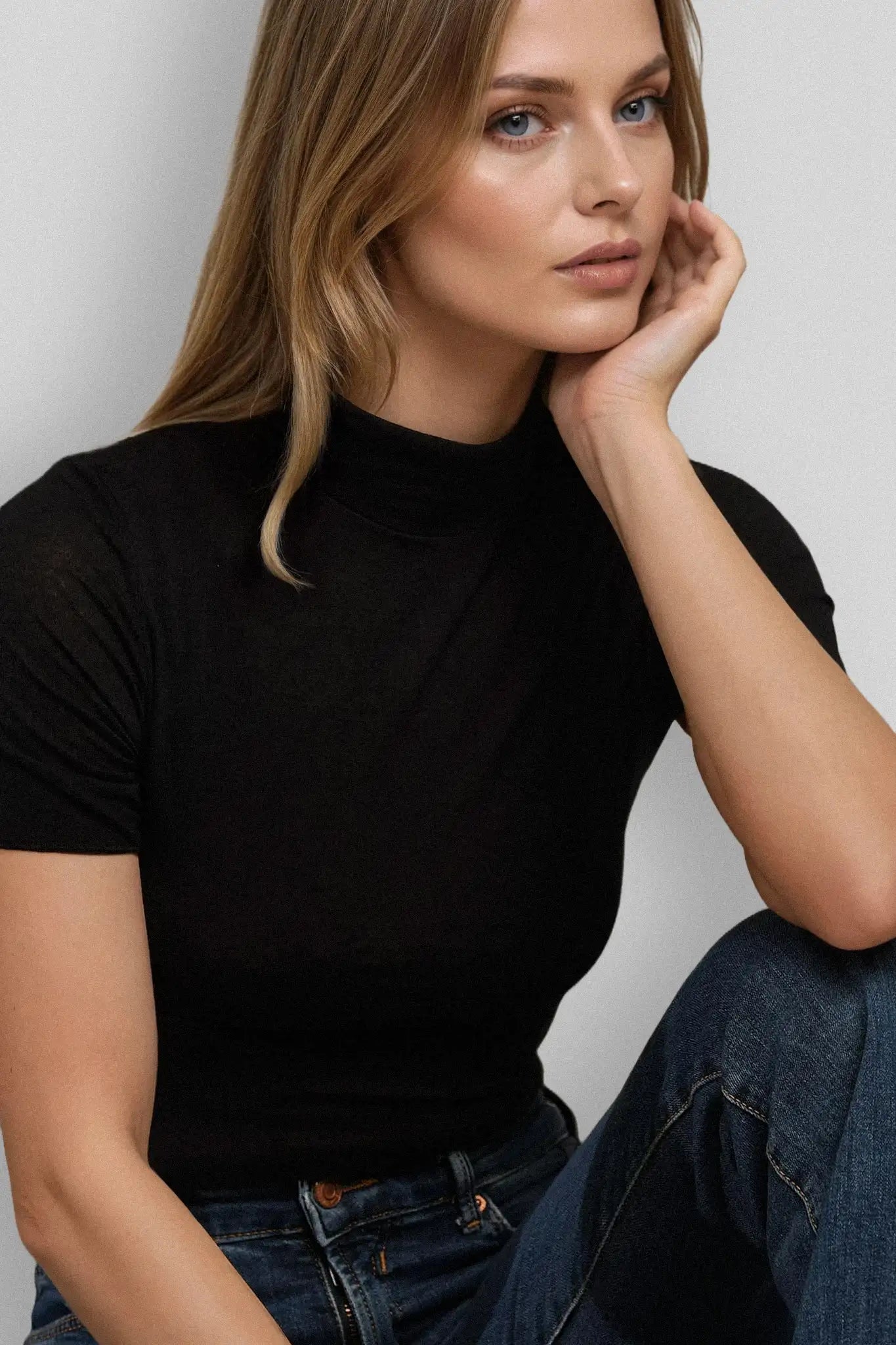 Lupetto a Manica Corta in Modal Ultralight con Cashmere