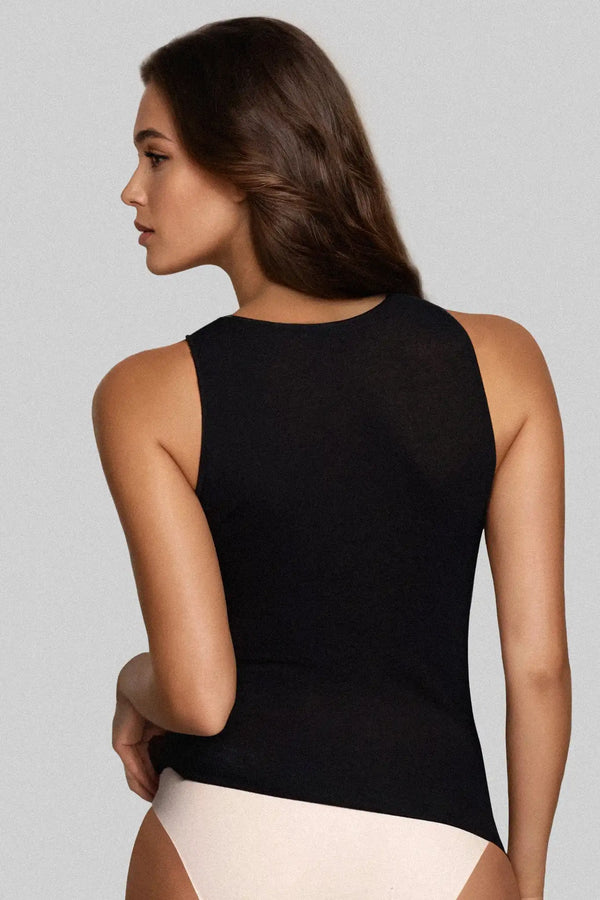 Canotta a Spalla Larga in Modal Ultralight con Cashmere