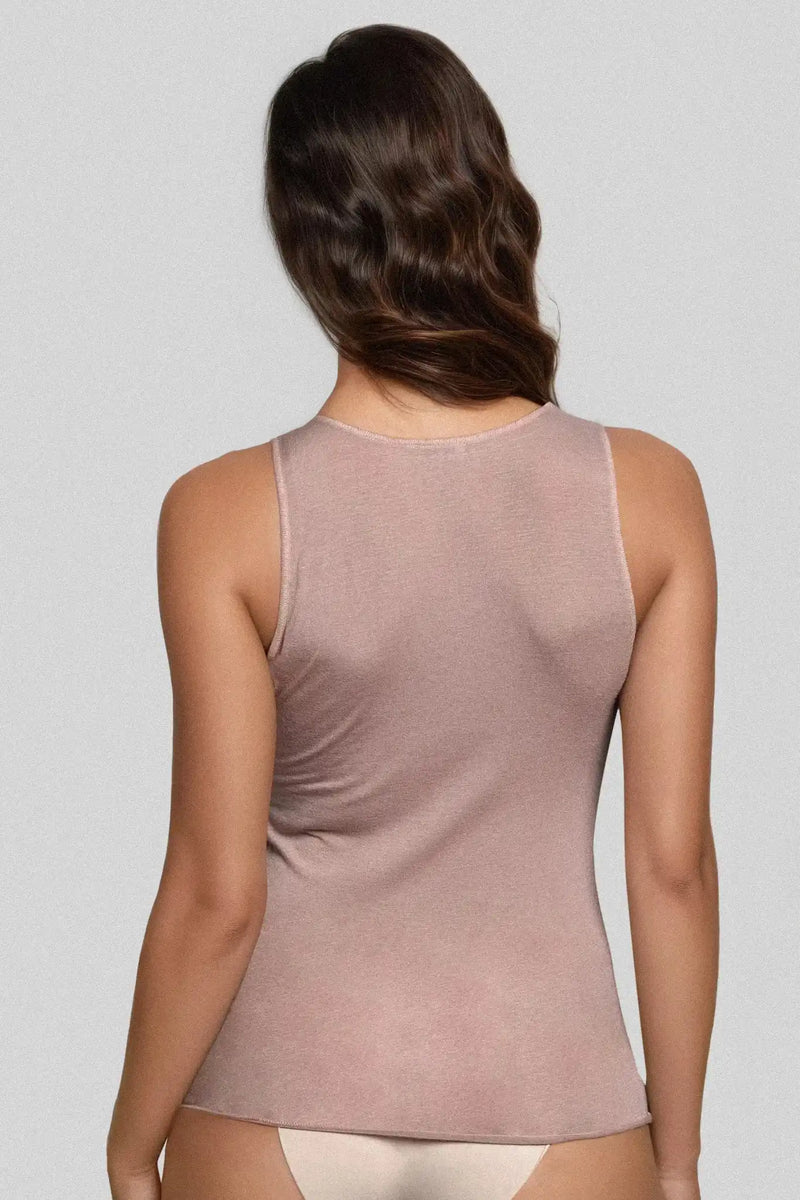 Canotta a Spalla Larga in Modal Ultralight con Cashmere