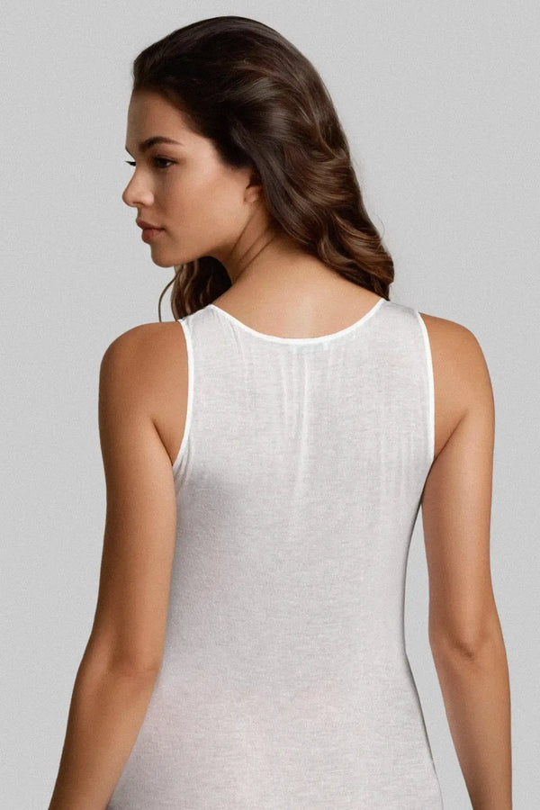 Canotta a Spalla Larga in Modal Ultralight con Cashmere