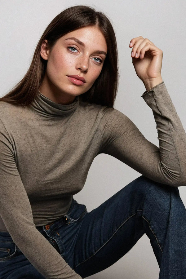 Dolcevita a Manica Lunga in Modal Ultralight con Cashmere