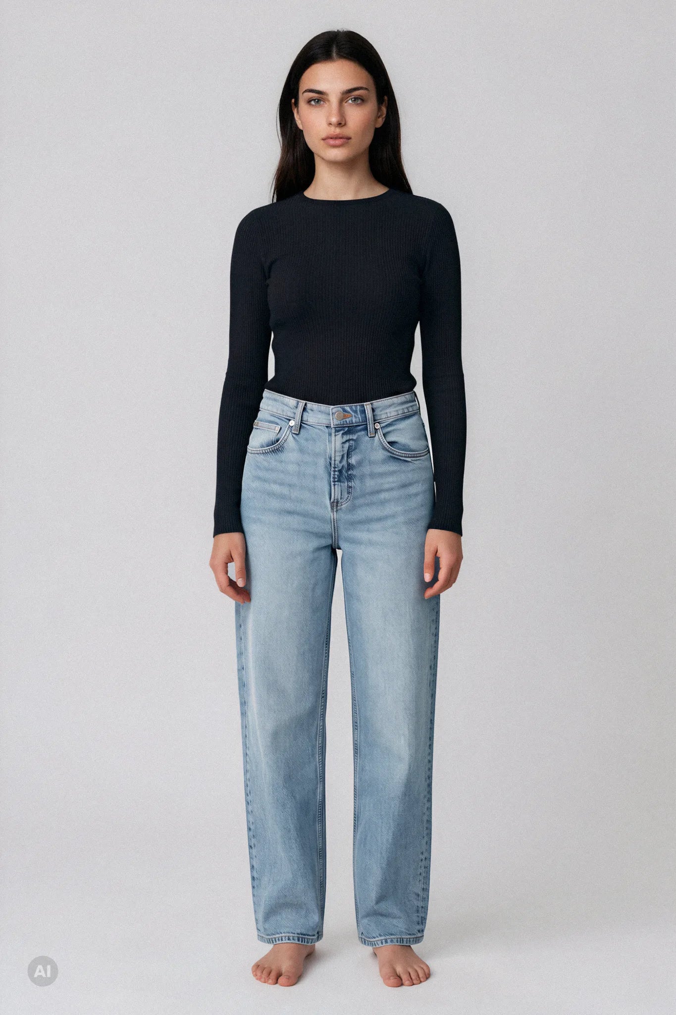 Maglia a Manica Lunga in Modal Ultranatural con Cashmere a Costine