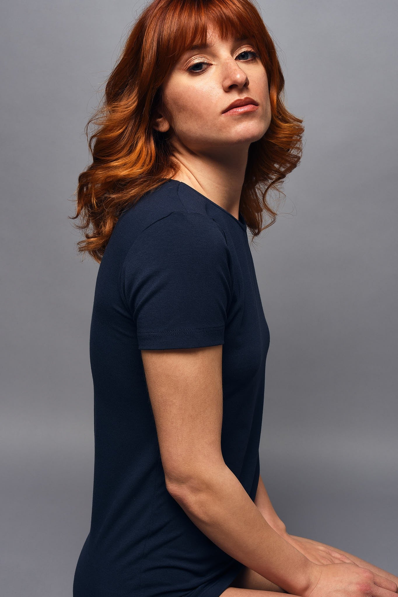 T-Shirt in Cotone Modal Girocollo