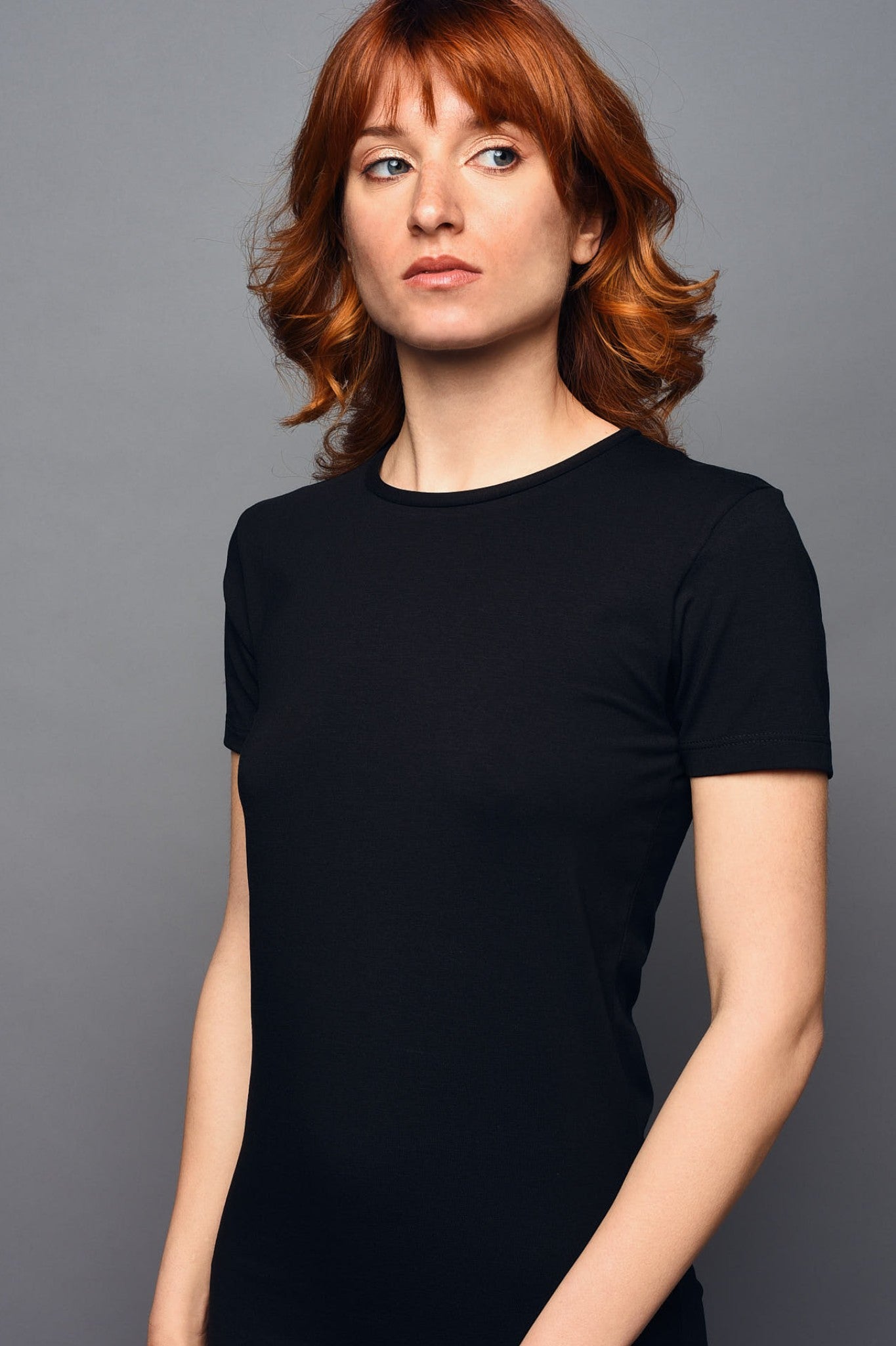T-Shirt in Cotone Modal Girocollo
