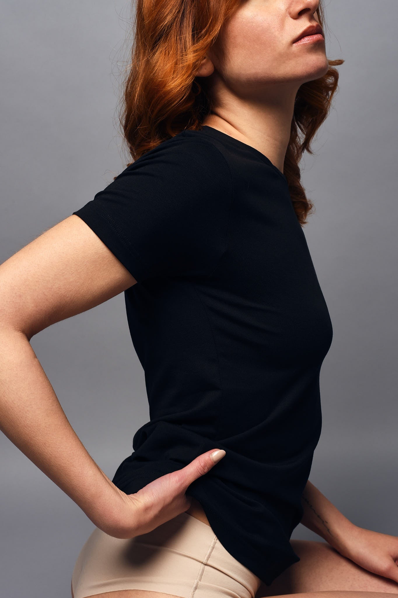 T-Shirt in Cotone Modal Girocollo