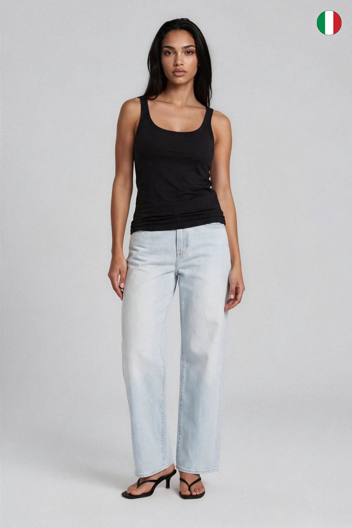 Top a Spalla Stretta in Micro Modal Scollo Tondo