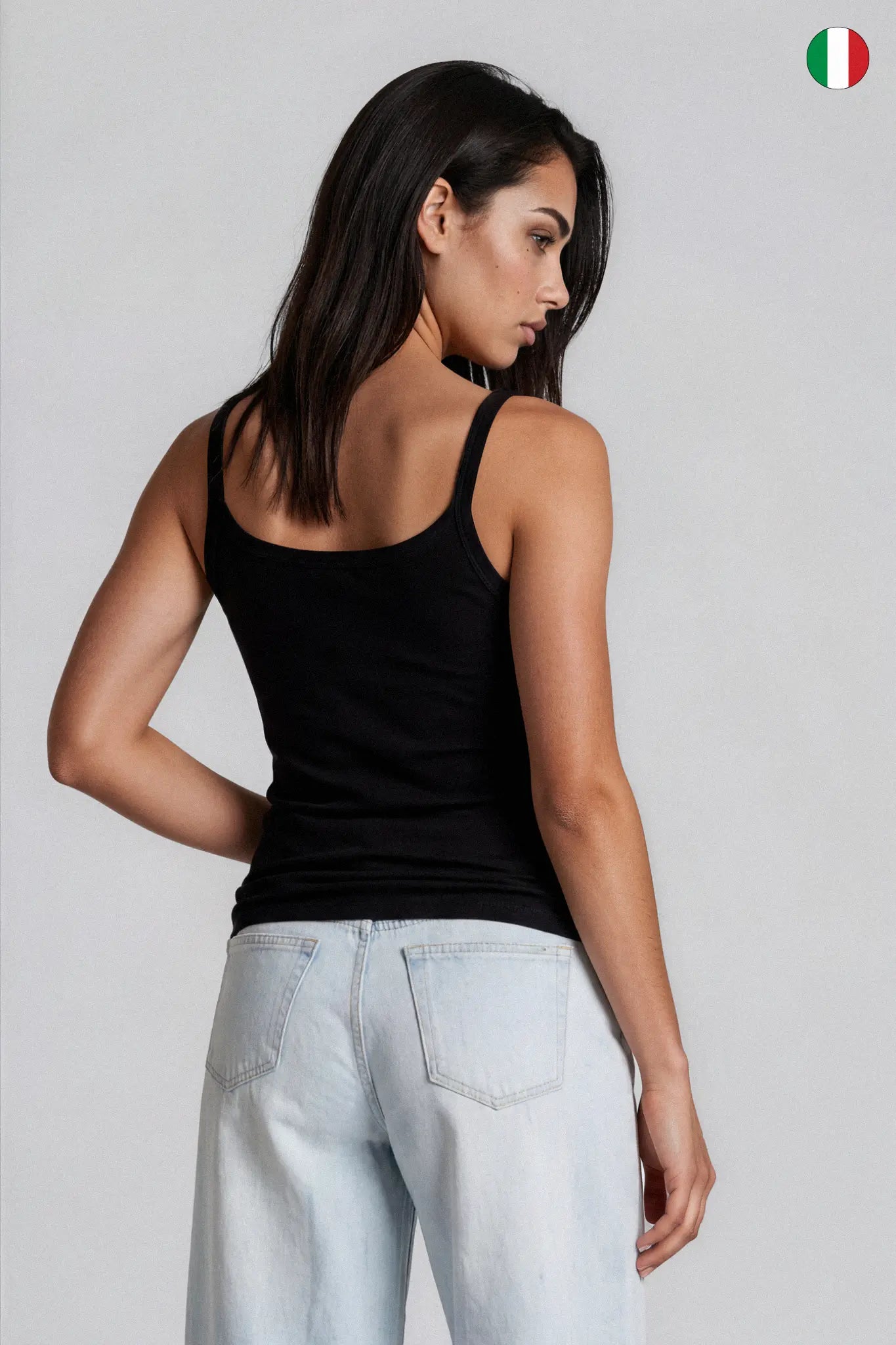Top a Spalla Stretta in Micro Modal Scollo Tondo