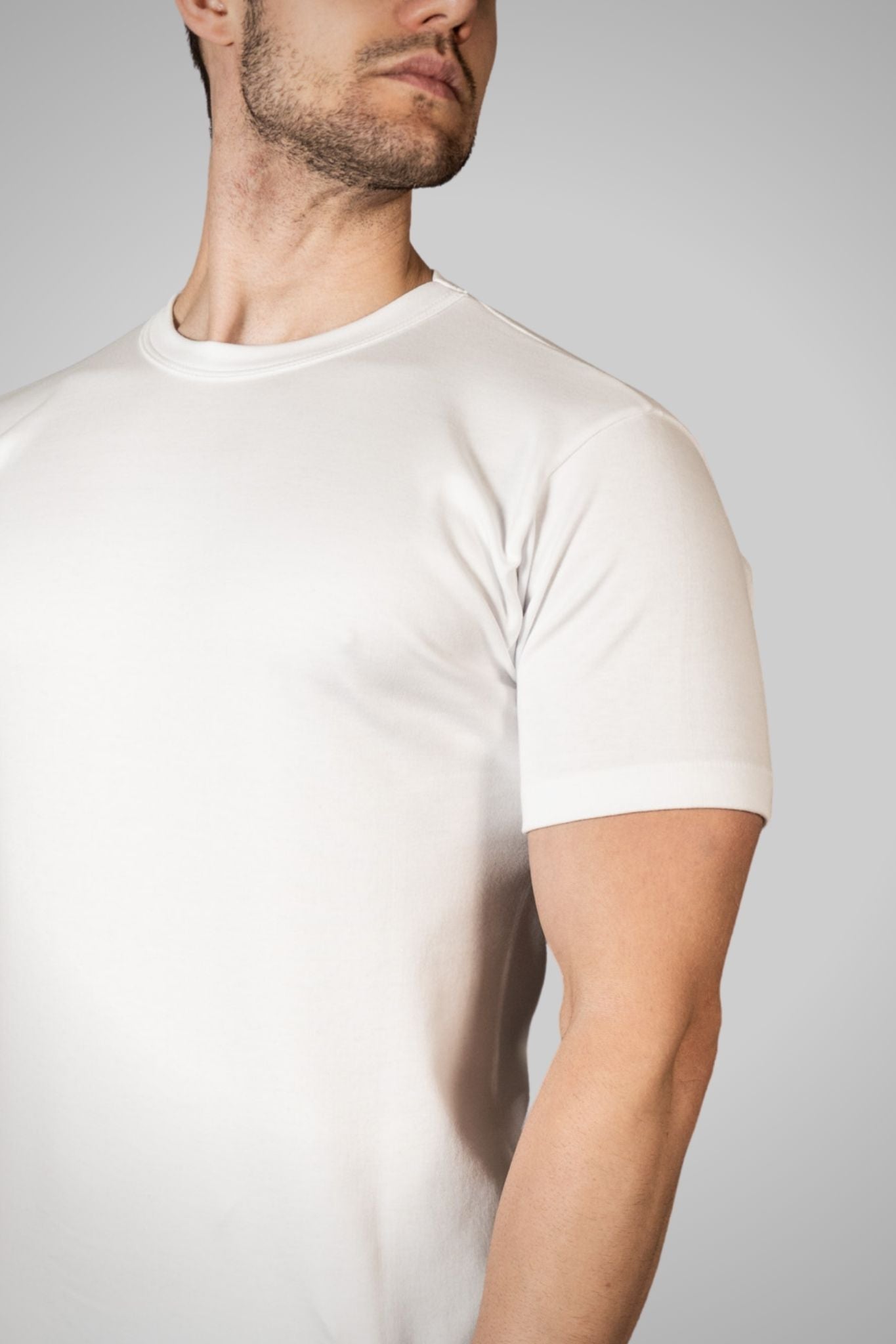 Maglia a Manica Corta in Cotone Felpato Girocollo