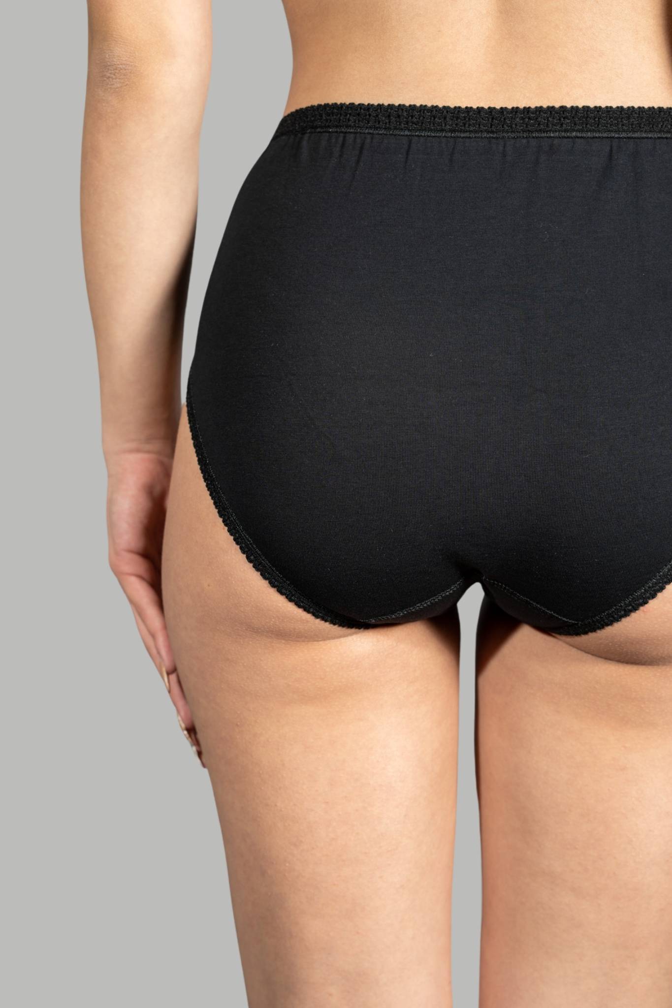 Slip a Vita Alta in Cotone con Inserti in Pizzo
