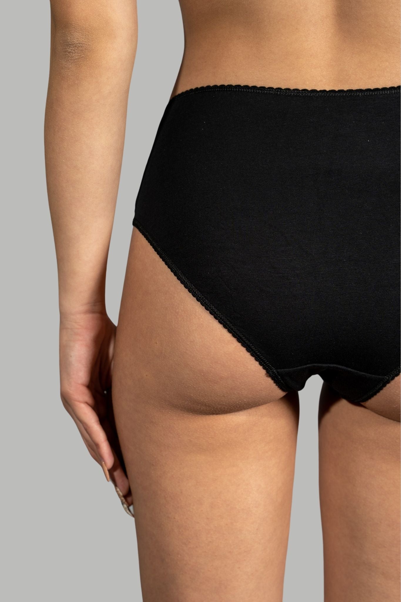 Slip a Vita Alta in Cotone Modal con Inserti in Pizzo