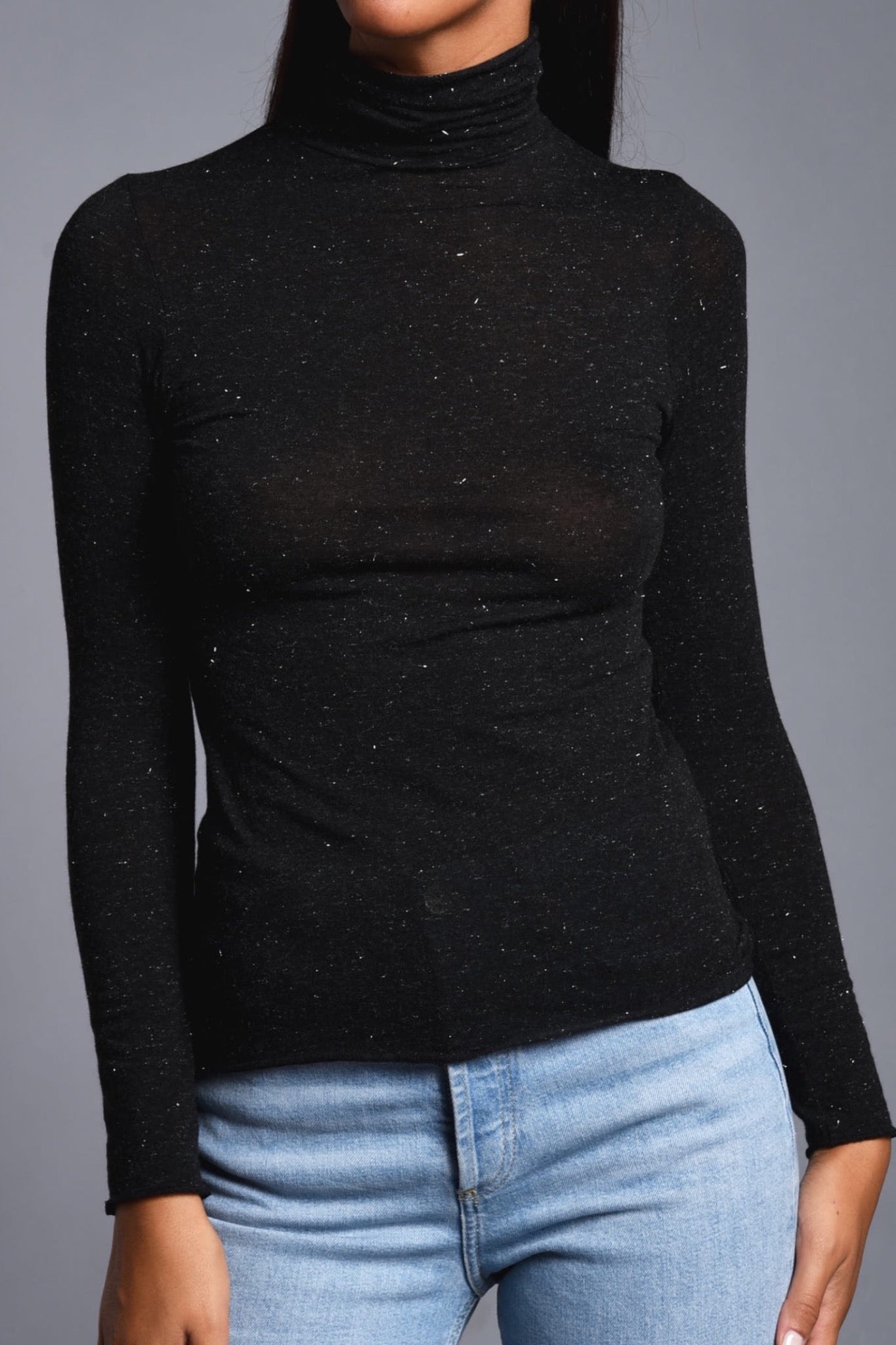 Dolcevita a Manica Lunga in Modal Ultralight con Cashmere Lamè
