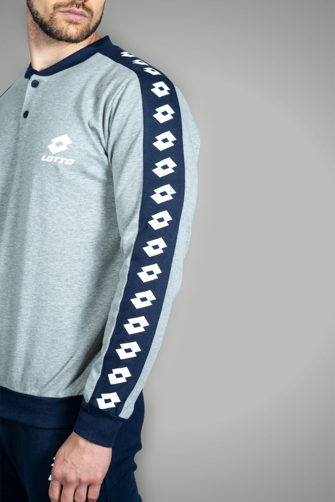 Pigiama Lungo in Jersey di Cotone stampa Logo