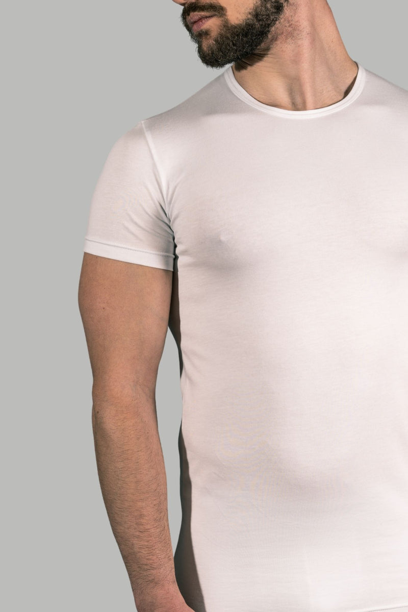 T-Shirt in Cotone elasticizzato Girocollo