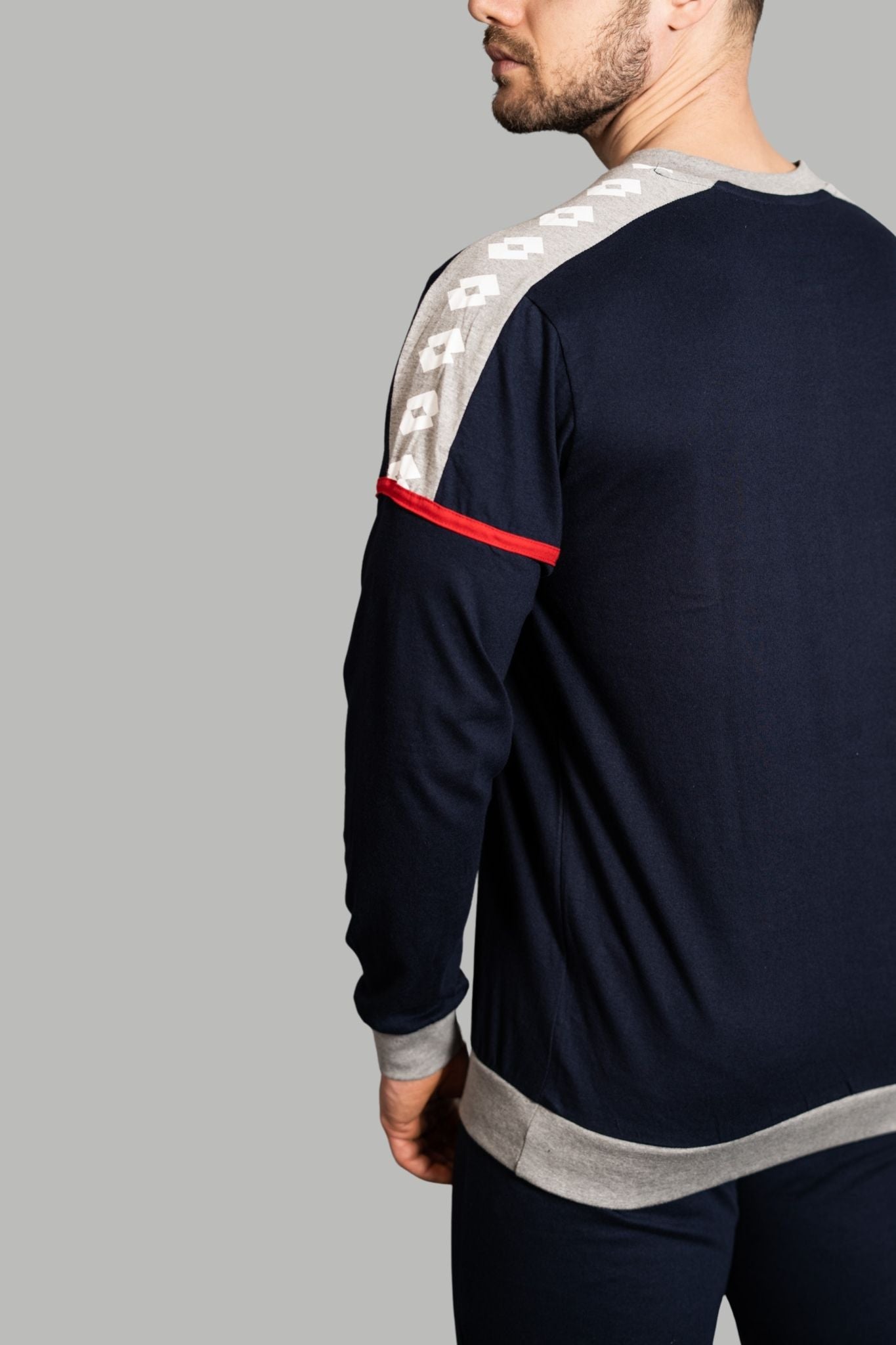Pigiama Lungo in Jersey di Cotone stampa Logo