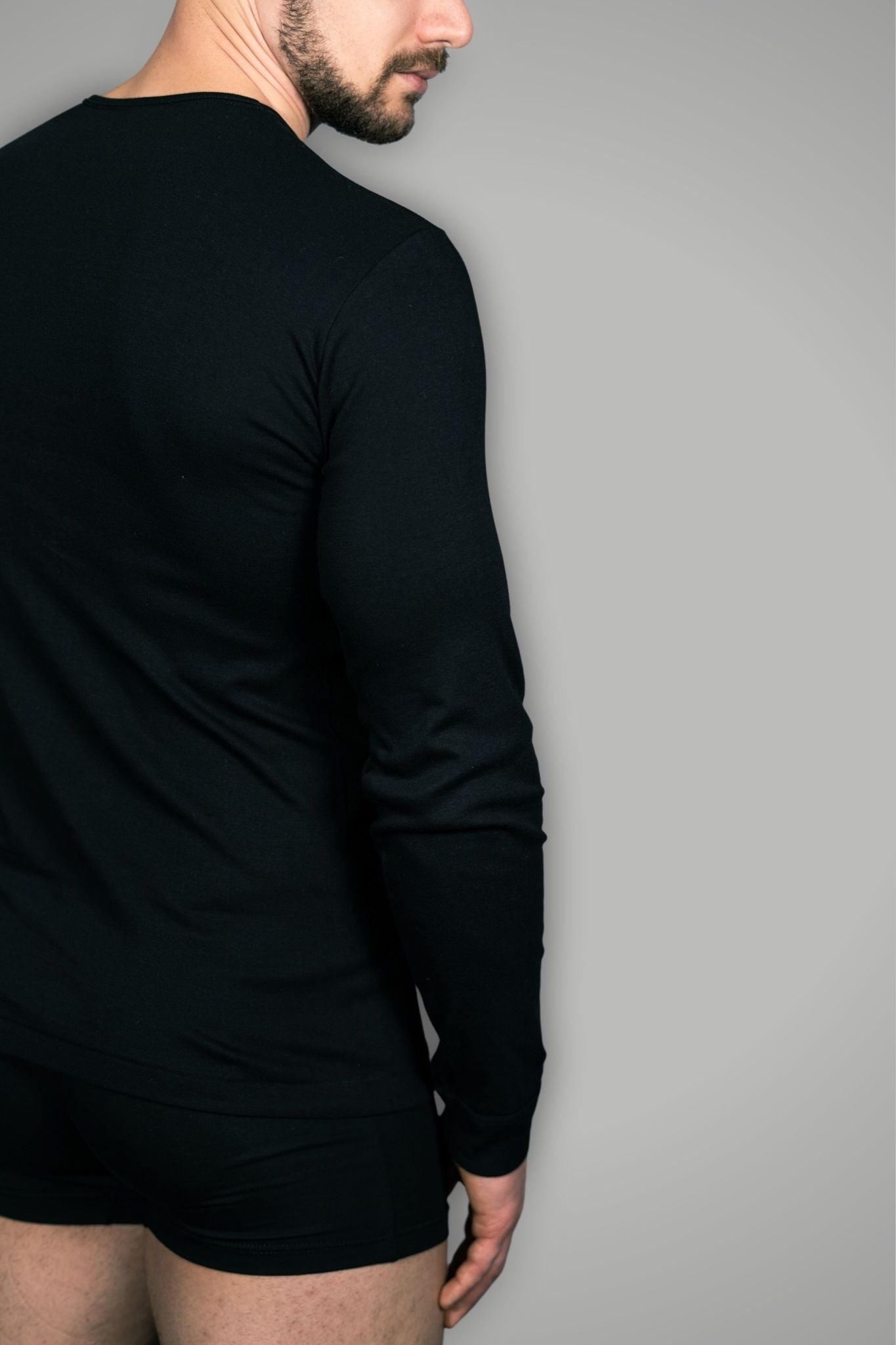 Maglia a Manica Lunga in Cotone Garzato Girocollo