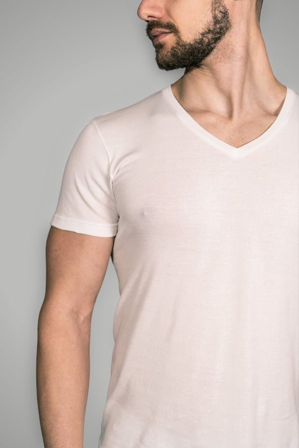 T-Shirt in Cotone Supima® Scollo a V